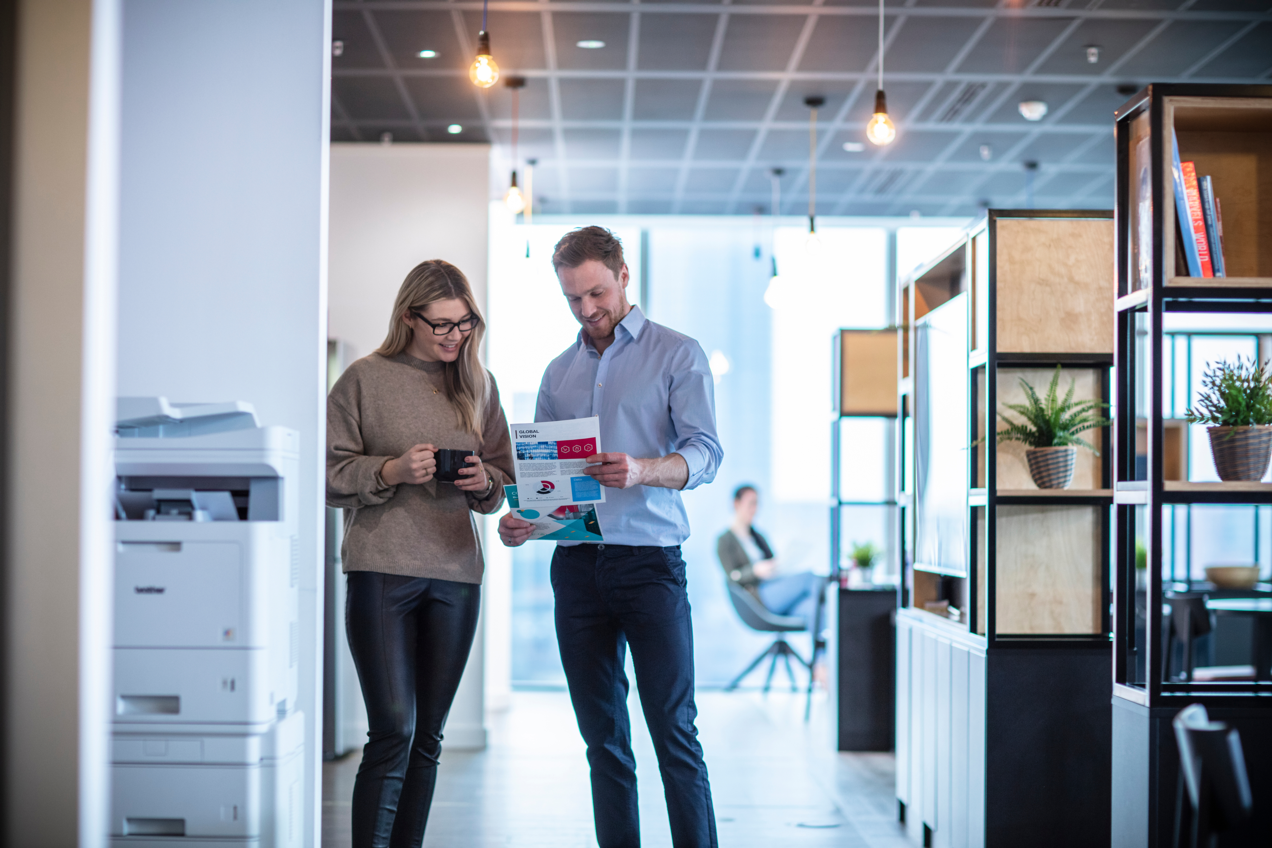 Business professionals using Brother products